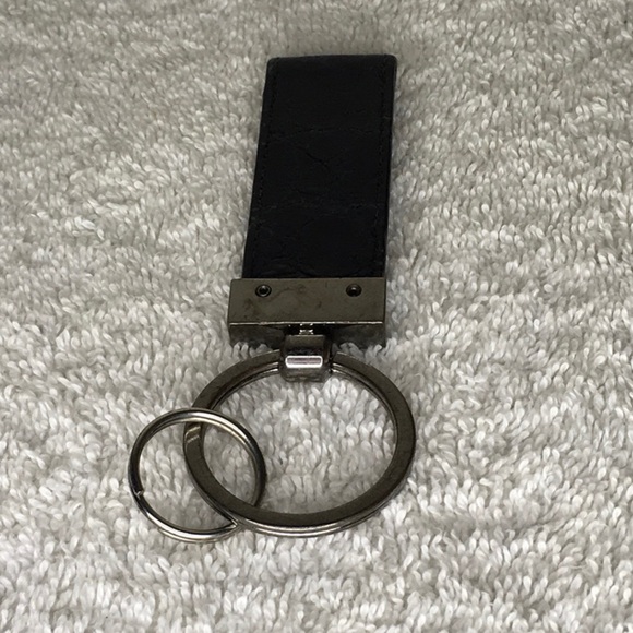 Dolce&Gabbana Silvertone Metal and Black Leather Key Ring (3in) - Picture 4 of 6